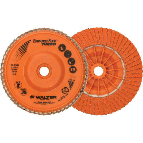 Enduro-Flex Turbo Flap Disc, 5" x 5/8"-11, Type 27S, 80 Grit, Ceramic Equipment World