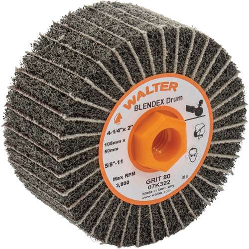 Tambours de finition Two-In-One, 4-1/4" dia. x 2" la, 5/8"-11 Arbre, Grain 80 Equipment World