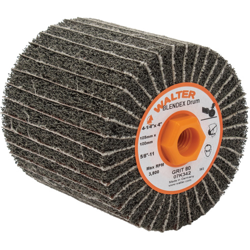 Tambours de finition Two-In-One, 4-1/4" dia. x 4" la, 5/8"-11 Arbre, Grain 80 Equipment World