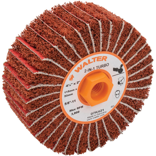 Two-In-One Turbo Drums, 4-1/2" Dia. x 2" W, 5/8"-11 Arbor, 60 Grit Equipment World