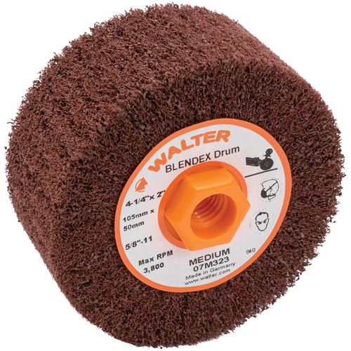 Blendex Surface Conditioning Drum, 4-1/4" Dia. x 2" W, 5/8"-11 Arbor, Medium Grit Equipment World