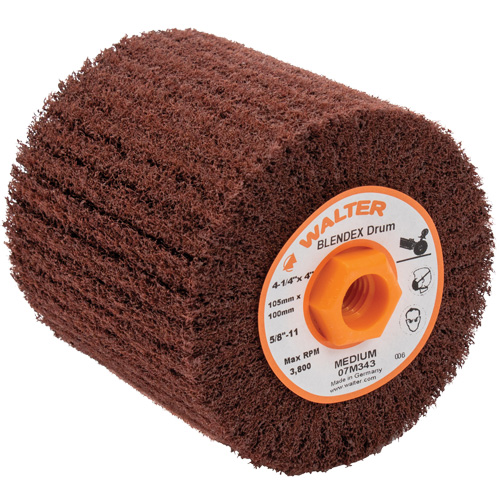 Blendex Surface Conditioning Drum, 4-1/4" Dia. x 4" W, 5/8"-11 Arbor, Medium Grit Equipment World