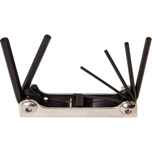 Folding Hex Key Set, 7 Pcs., Metric Equipment World