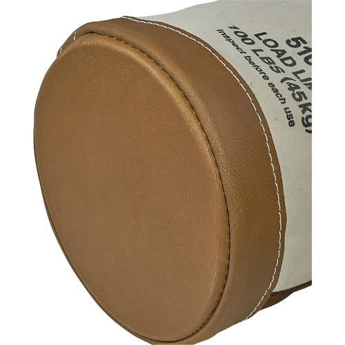 Leather-Bottom Bucket, 17" H, Canvas, White Equipment World