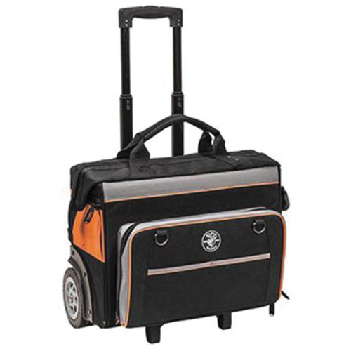 Tradesman Pro Rolling Tool Bag, Ballistic Polyester, 24 Pockets, Black/Orange Equipment World