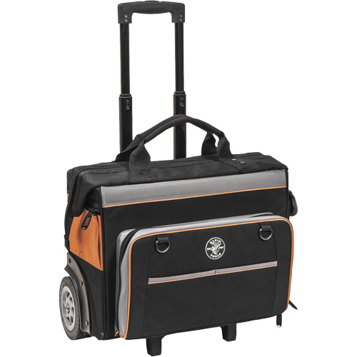 Tradesman Pro Rolling Tool Bag, Ballistic Polyester, 24 Pockets, Black/Orange Equipment World