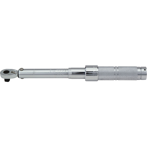 Ratcheting Head Micrometer Torque Wrench, Click, 1/2" Square Drive, 50 - 250 lbf. Ft Equipment World
