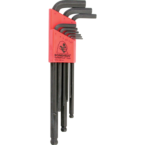 Balldrive L-Style Hex Key Set, 9 Pcs., Metric Equipment World