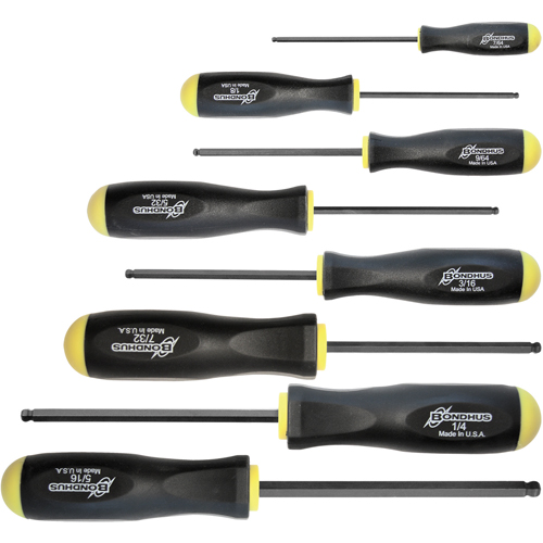 Ball Driver Screwdriver Sets - SAE, 8 Pcs. Equipment World
