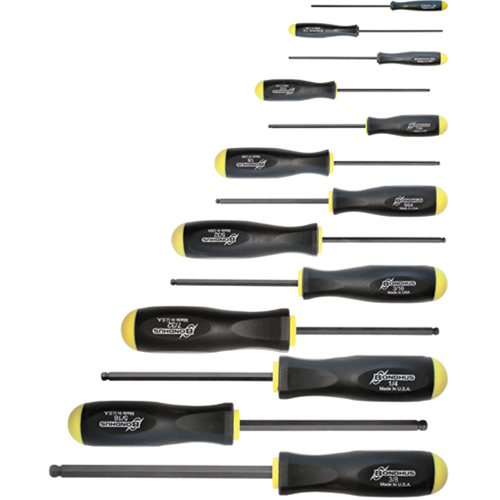 Ball Driver Screwdriver Sets - SAE, 13 Pcs. Equipment World