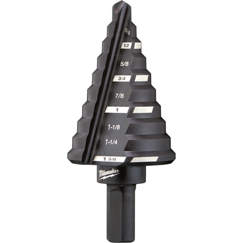 Foret &eacute;tag&eacute; no 5, 1/4" - 1-3/8", Incr&eacute;ments de 1/8", Acier rapide Equipment World