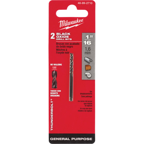 Foret s&eacute;rie courte Thunderbolt, Acier rapide, 1/16", 1-7/8" lo, 7/8" Cannelure, 135° Angle Equipment World