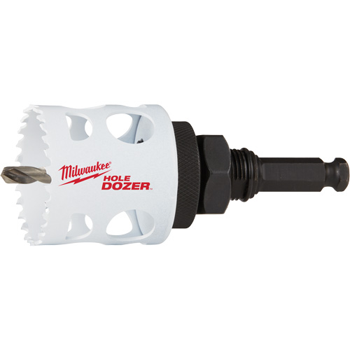Scie-cloche Hole Dozer avec arbre, 2", Profondeur de la coupe 1-5/8", Bim&eacute;tal Equipment World