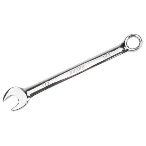 Combination Wrench, 12 Point, 1/2", Chrome Finish Equipment World
