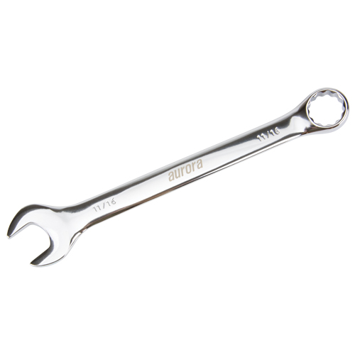 Combination Wrench, 12 Point, 11/16", Chrome Finish Equipment World