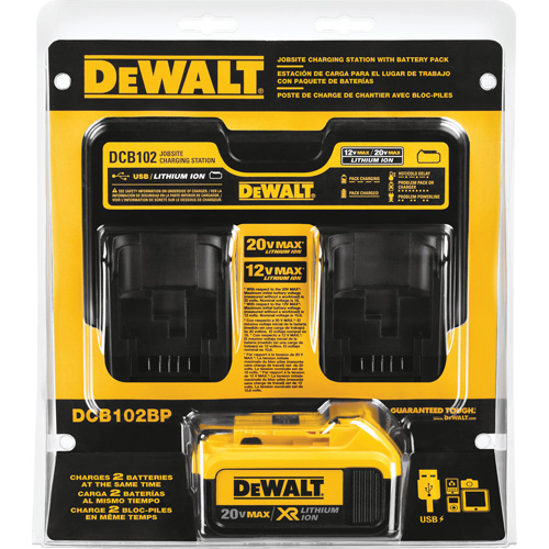 Max Jobsite Charging Station & 4.0 Ah Battery Pack, 12 V/20 V, Lithium-Ion Equipment World