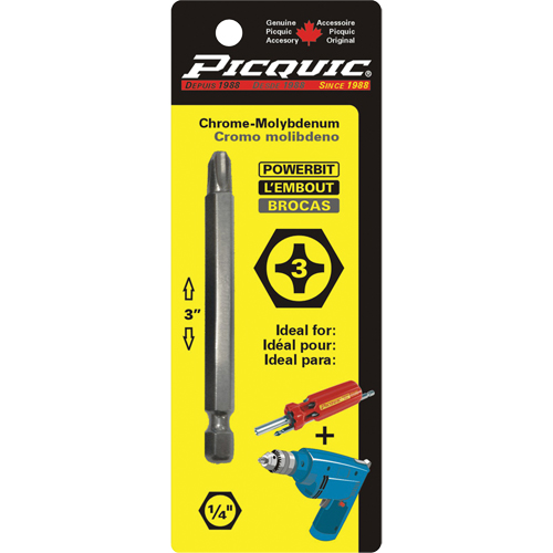 Powerbit, Phillips, #3 Tip, 1/4" Drive Size, 3" Length Equipment World