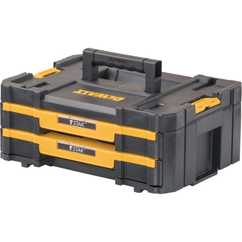 TSTAK&reg; IV Tool Box with Double Shallow Drawers, 16-1/4" x 12-1/4" x 6-3/8", Black Equipment World