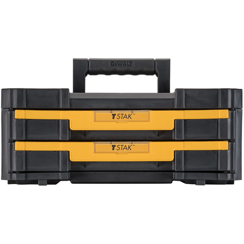 TSTAK&reg; IV Tool Box with Double Shallow Drawers, 16-1/4" x 12-1/4" x 6-3/8", Black Equipment World