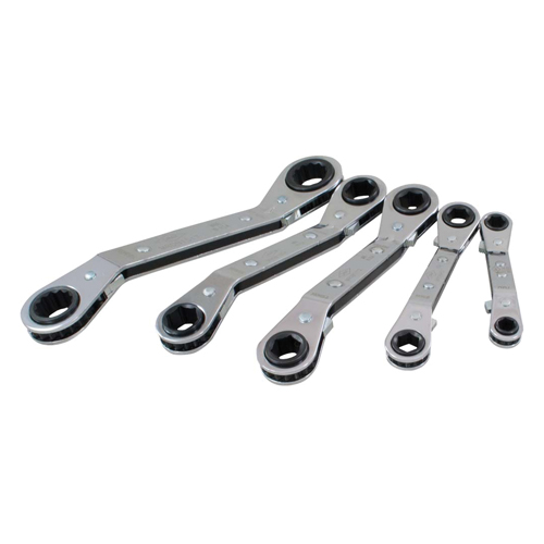 Offset Wrench Set, Ratcheting Box, 5 Pieces, Metric Equipment World