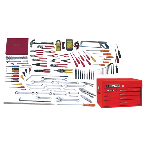 Electricians Master Set With Top Chest, 114 Pieces Equipment World