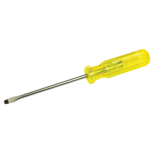 Slotted Screwdriver, 1/4", 9-7/16" L, Plastic Handle Equipment World