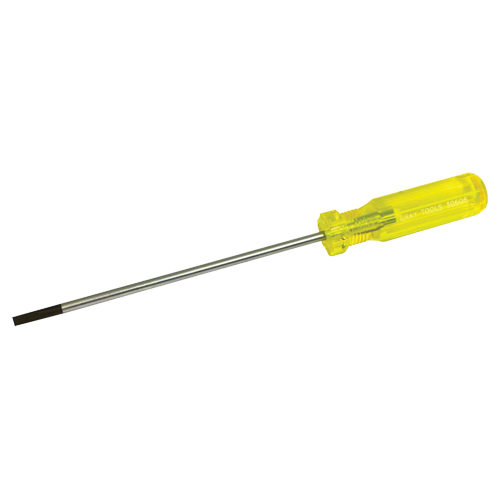 Electrician's Slotted Screwdriver, 3/16" Tip, Round, 9-1/2" L, Plastic Handle Equipment World