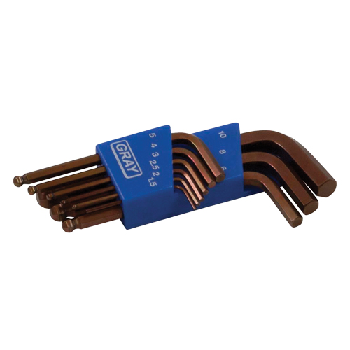 Short Ball End Hex Key Set, 9 Pcs., Metric Equipment World