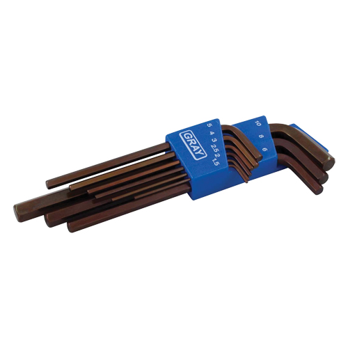 Extra Long Arm Hex Key Set, 9 Pcs., Metric Equipment World