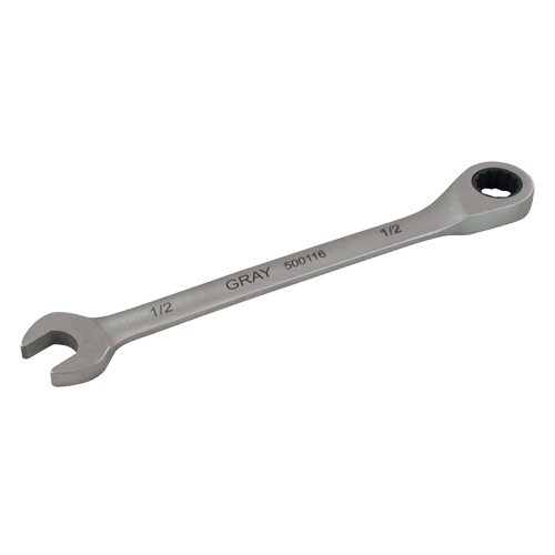 Combination Fixed Head Ratcheting Wrench, 12 Point, 5/16", Stainless Steel Finish Equipment World