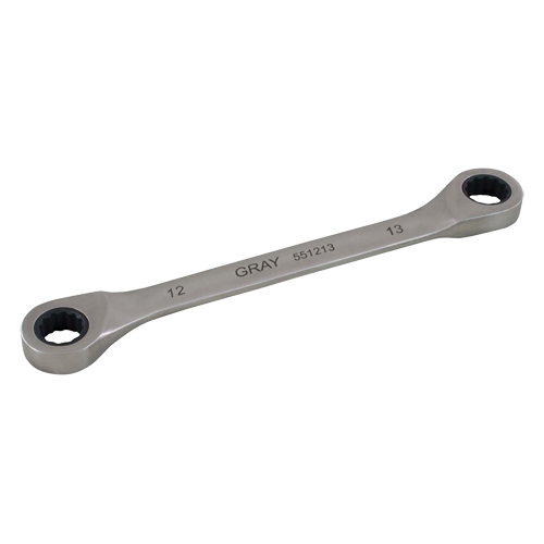 Double Box End Gear Ratcheting Wrench, 12 Point, 8 mm x 9 mm, Plain Finish Equipment World