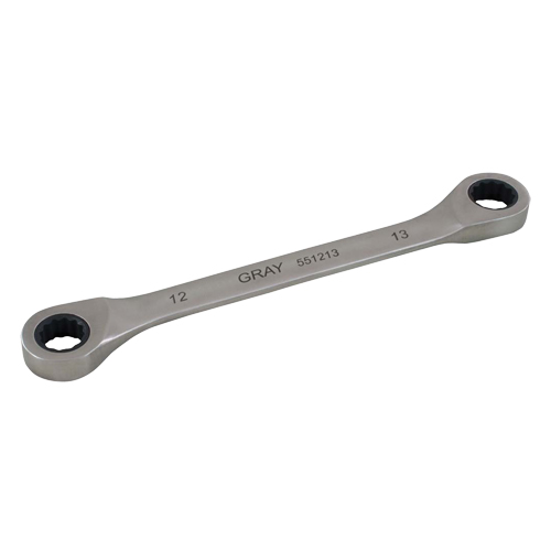 Double Box End Gear Ratcheting Wrench, 12 Point, 12 mm x 13 mm, Plain Finish Equipment World