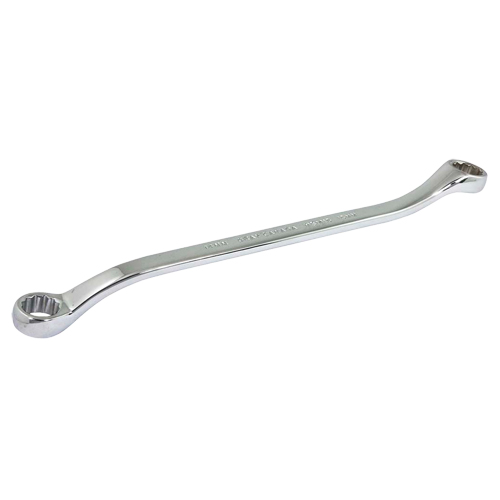 Box End Wrench, 12 Point, 14 mm x 15 mm, 15° Offset, Chrome Finish Equipment World