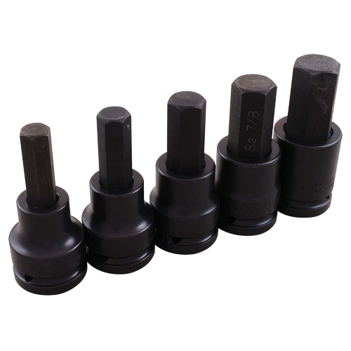 Impact Socket Set, Hex, 3/4" Drive, 5 Pcs Equipment World