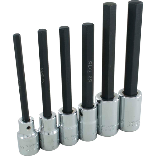 Hex Head Socket Set, Hex, 1/2" Drive, 6 Pcs Equipment World