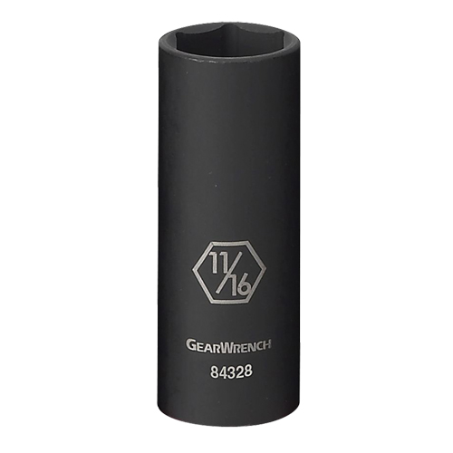 Socket, Impact, 11/16", 3/8" Drive, 6 Points, Deep Equipment World