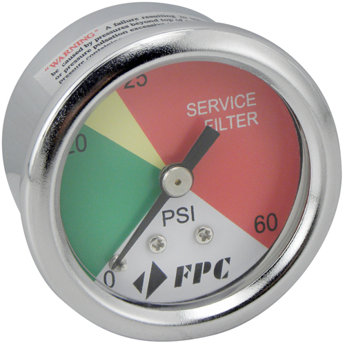 PG1326 Transmission Filter Pressure Gauge, 2" , 0 - 60 psi, Back Mount, Analogue Equipment World