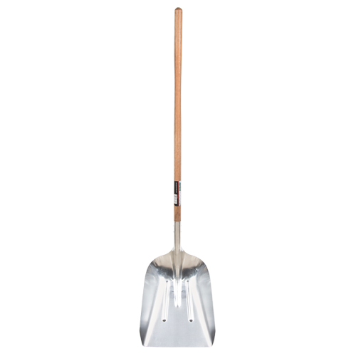 Scoop Shovel, Wood, Aluminum Blade, Straight Handle, 45-3/4" Length Equipment World