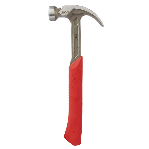 Curved Claw Smooth-Face Hammer, 20 oz., Solid Steel Handle, 14" L Equipment World