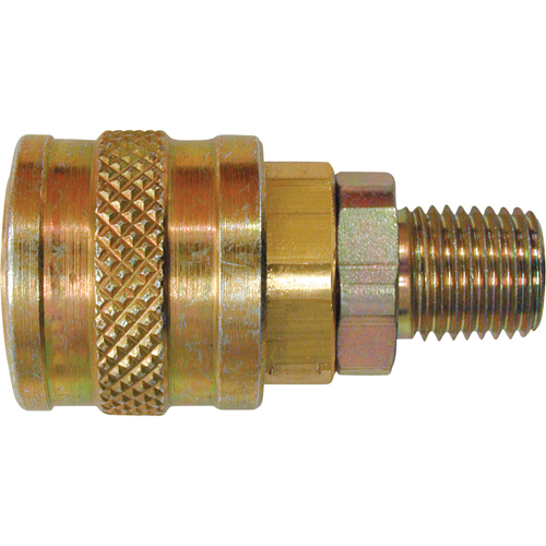 Quick Couplers - 1/4" Industrial, One Way Shut-Off - Automatic Couplers, Brass Equipment World