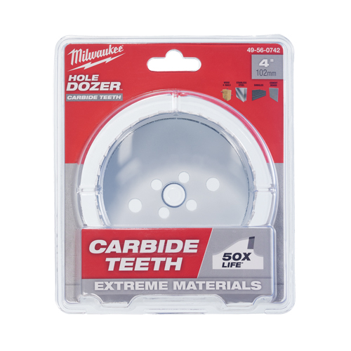 Carbide Hole Saw, 4", 1-31/50" Depth of Cut, Carbide Equipment World