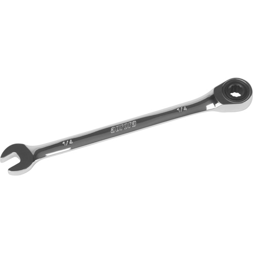 SAE Ratcheting Combination Wrench, 12 Point, 1/4", Chrome Finish Equipment World
