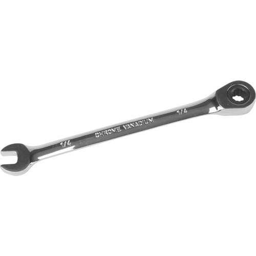 SAE Ratcheting Combination Wrench, 12 Point, 1/4", Chrome Finish Equipment World