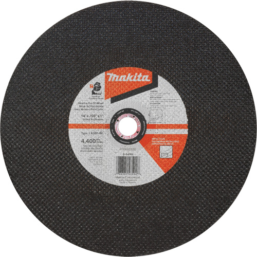 Abrasive Cut-Off Wheel, 14" x 3/32", 1" Arbor, Type 1, Aluminum Oxide, 4400 RPM Equipment World