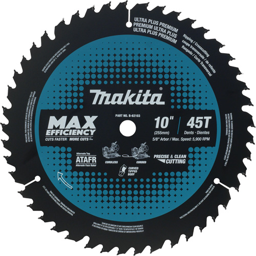 Mitre Saw Blade, 10", 45 Teeth, Wood Use Equipment World