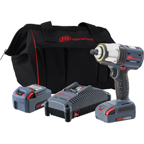 IQv20 Compact Cordless Impact Wrench Kit, 20 V, 1/2" Socket Equipment World