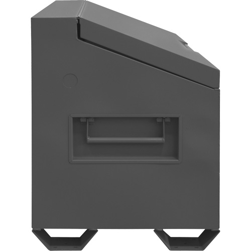 Boîte de rangement &agrave; couvercle inclin&eacute; pour le chantier, 60" x 30" x 39-3/8", Acier, Gris Equipment World