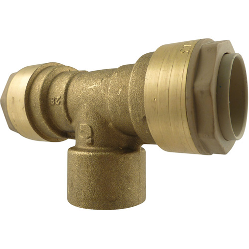 Quickline Air Piping Tee Connect, Brass, 1/2" Equipment World