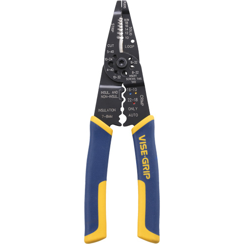 Wire Stripper/Crimper/Cutter Multi-Tool, 8-1/2" L, 10 - 22 AWG Equipment World