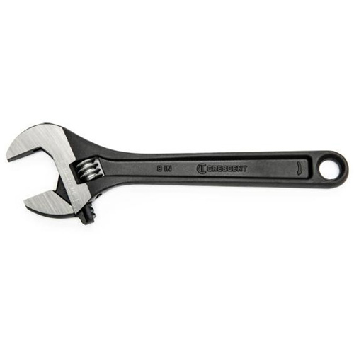 Adjustable Wrench, 8" L, 1-1/8" Max Width, Black Oxide Equipment World